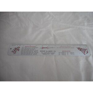 Vintage 1966 Metal Ruler Space Rocket Pre Moon landing Real Estate Insurance